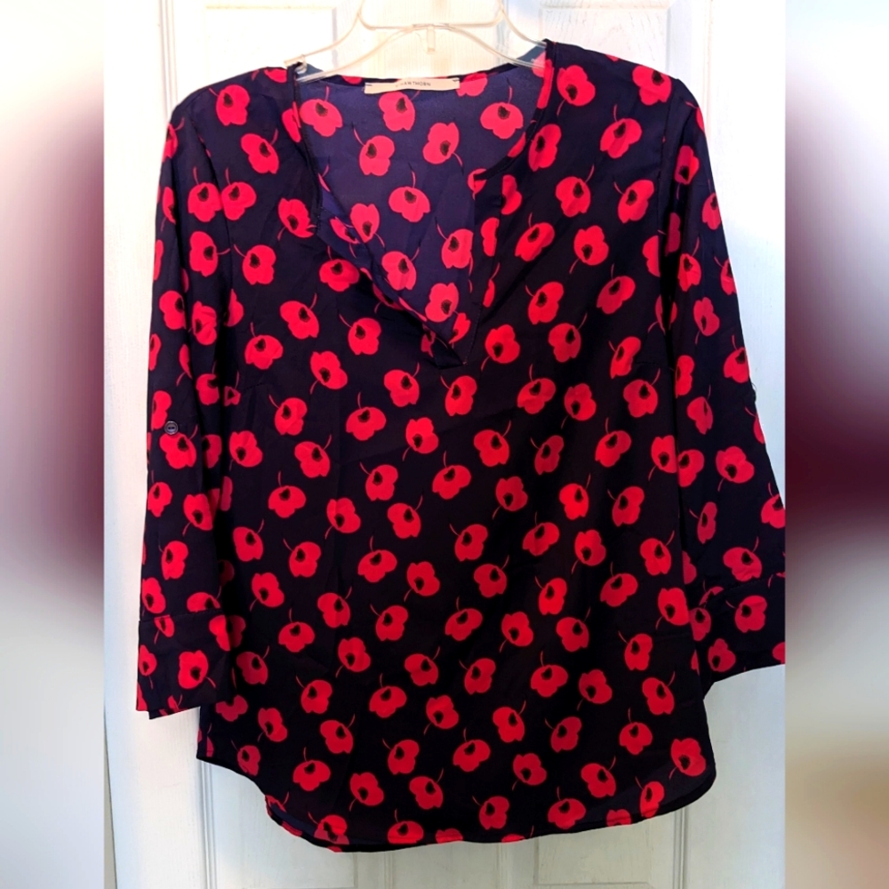 41 Hawthorn Poppy 3/4 sleeve - S